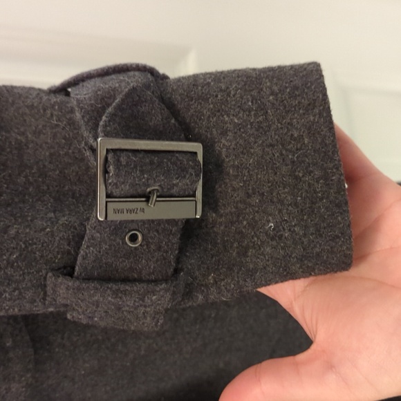 Zara Man Wool Blend Coat, Dark Grey, Size L - Picture 5 of 8